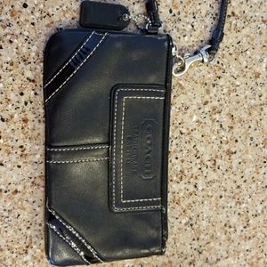 Coach Wristlet Black Leather